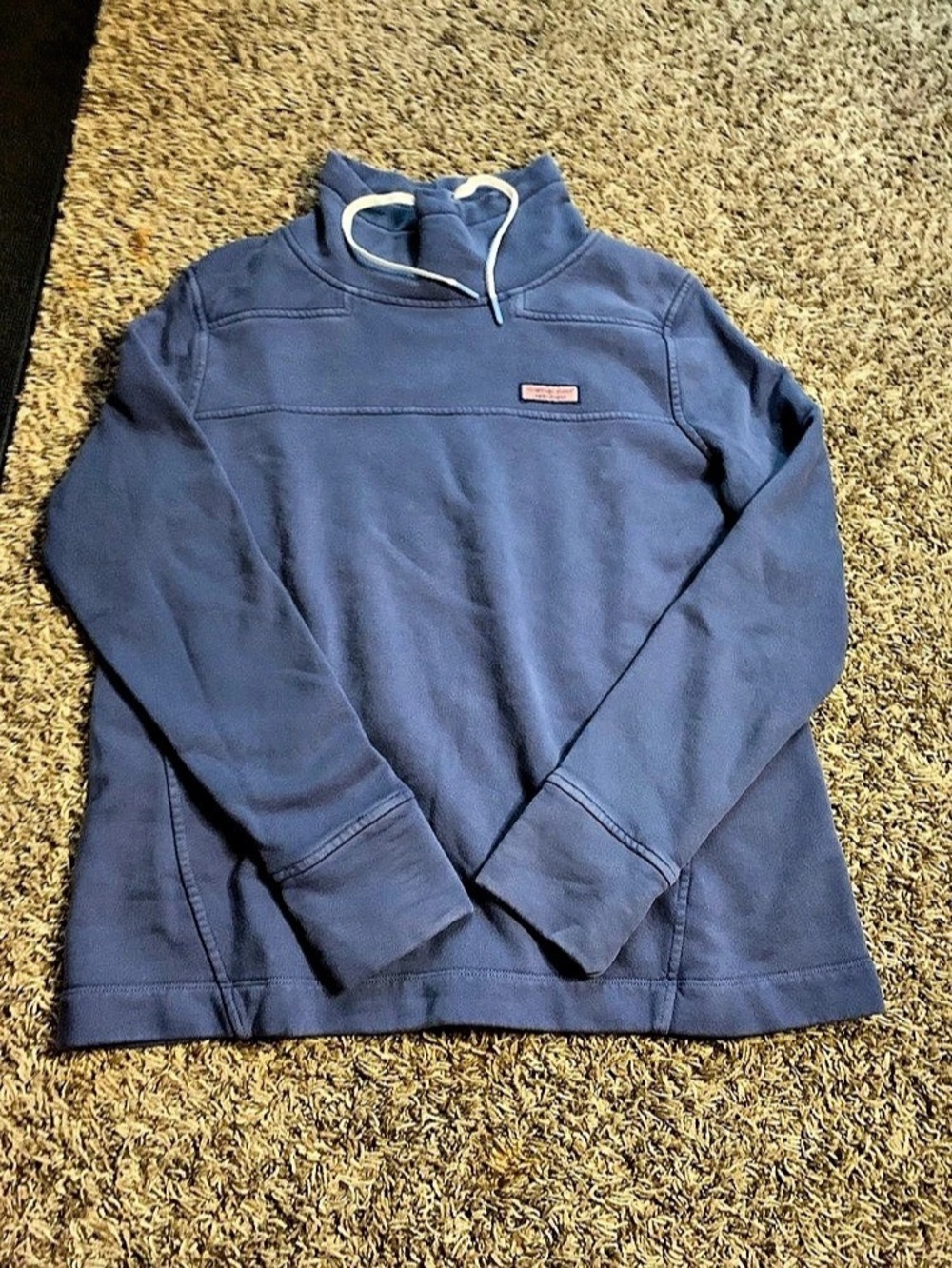 VINEYARD VINES Women's Small Slate Blue The Shep Shirt Quarter Zip Pullover